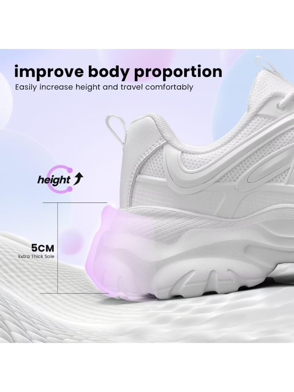 Women's White Running Shoes Non Slip Ladies Walking Fashion Athletic Sneaker - Picture 6 of 7